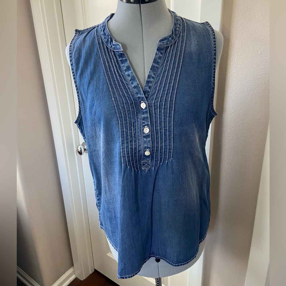 Lucky Brand Denim Tank Top, Blue, Size M